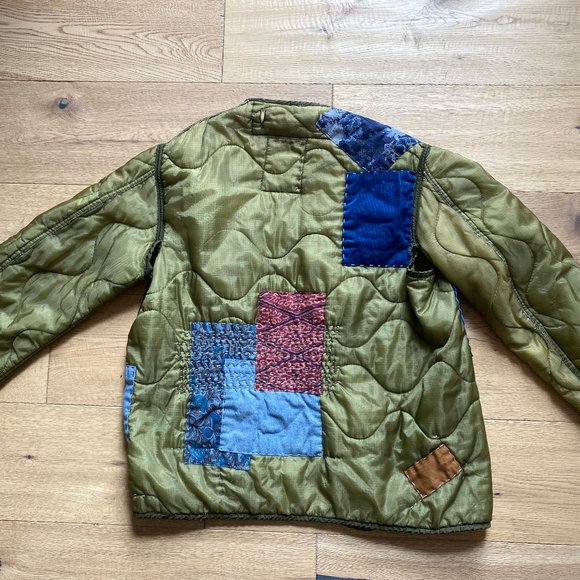 Vintage Army Liner with Japanese Patchwork (Sashiko) - Picture 7 of 8